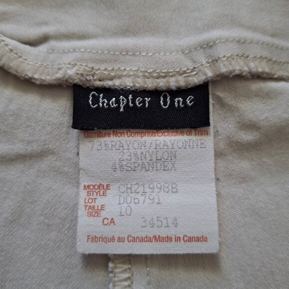 Women's Chapter One Beige Pullon Stretch Cropped Tapered Pants Size 10 Cropped - Picture 9 of 9